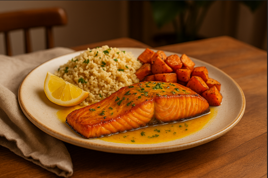 🧡 Citrus Turmeric Glazed Salmon with Healing Sides