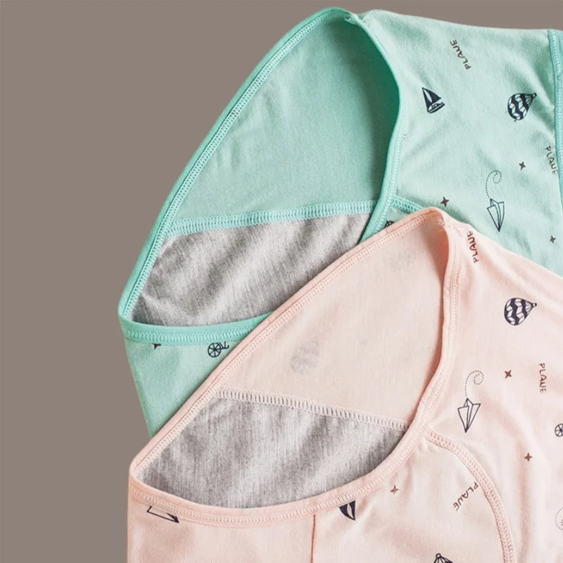 Braguitas menstruales para niñas con estampado de gato de dibujos animados