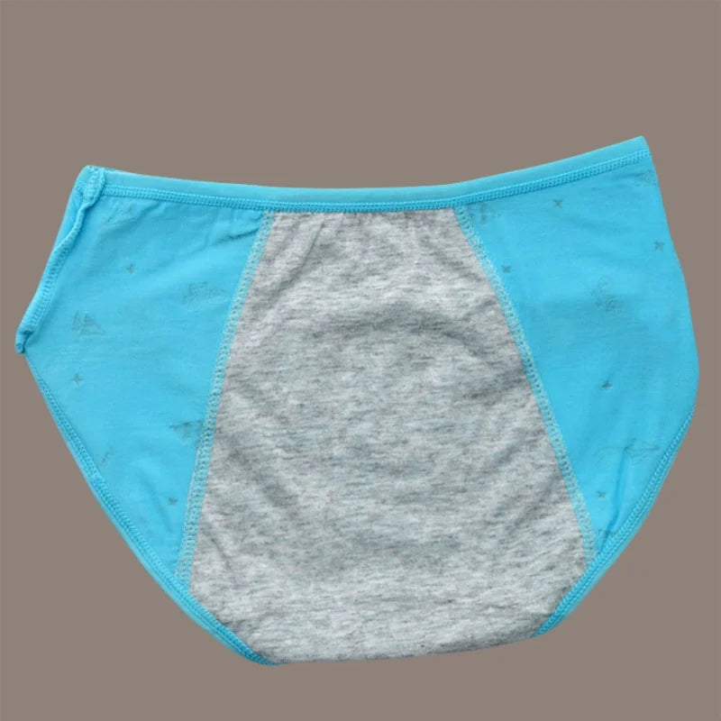 Braguitas menstruales para niñas con estampado de gato de dibujos animados