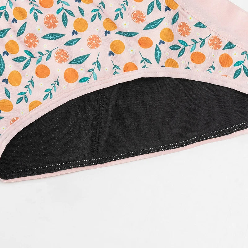Braguitas menstruales de algodón con estampado de cactus y flores para jóvenes