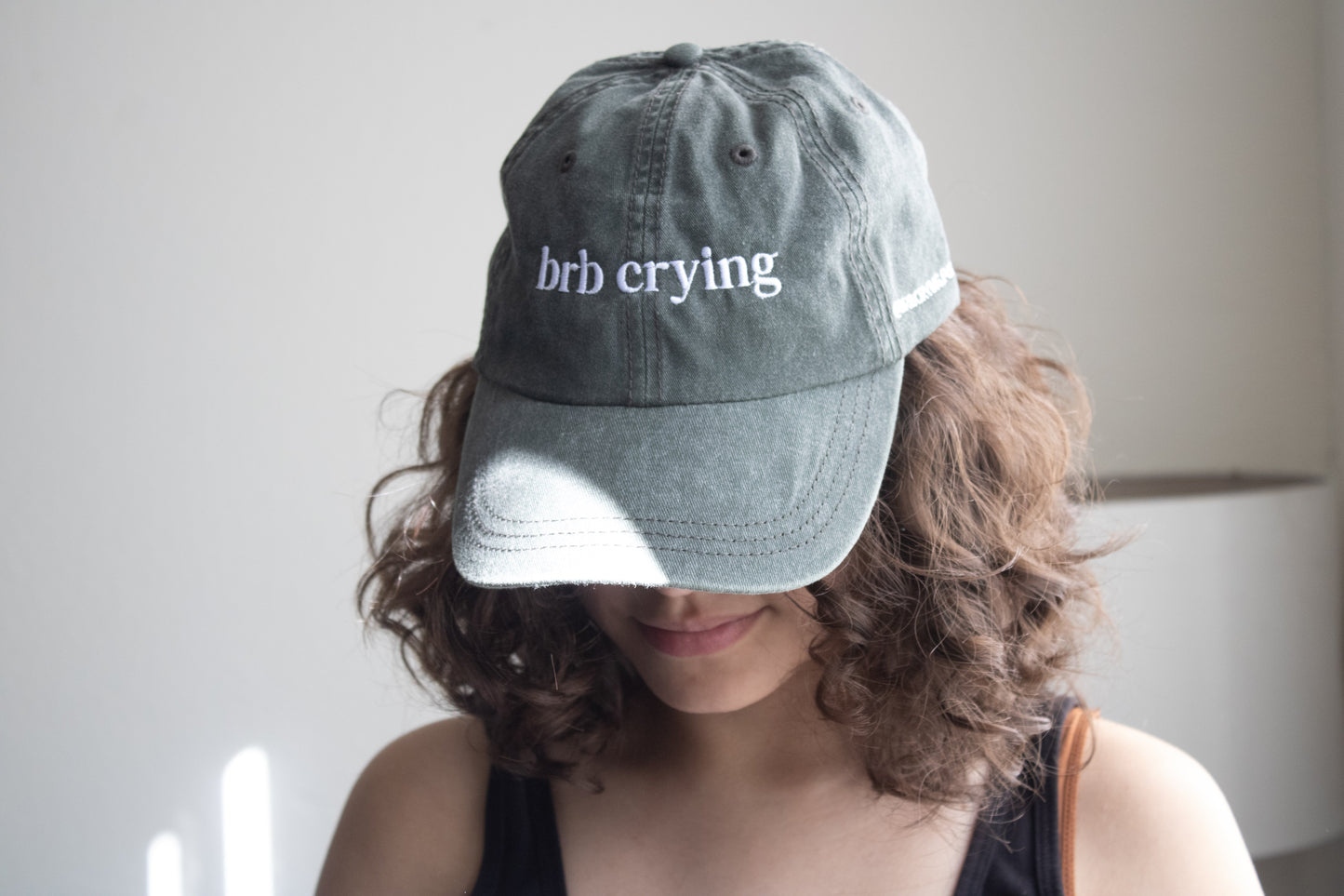 brb crying hat