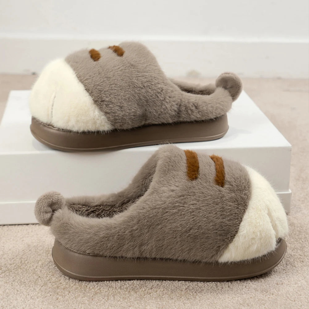 KUSHIE PlushPaws Slippers – Ultra-Soft Plush House Slides for Cozy Self-Care Comfort