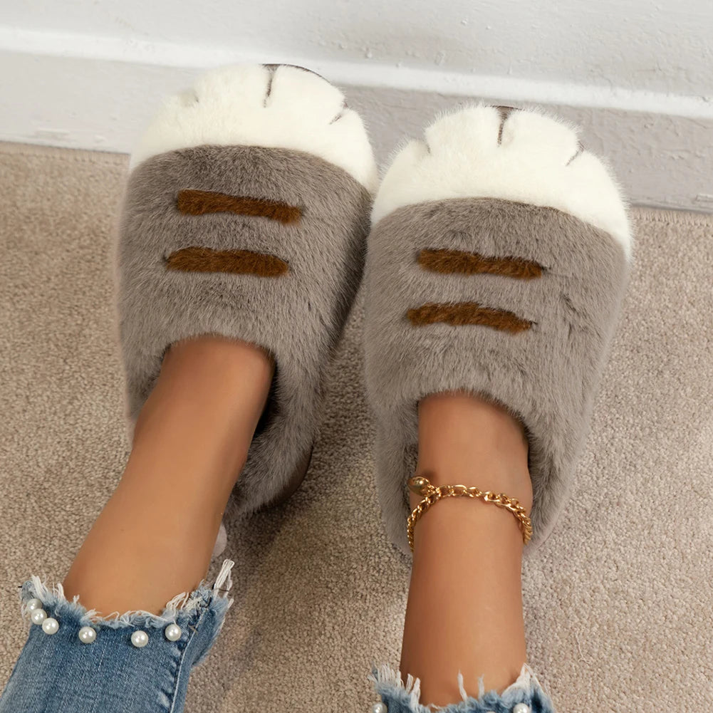KUSHIE PlushPaws Slippers – Ultra-Soft Plush House Slides for Cozy Self-Care Comfort