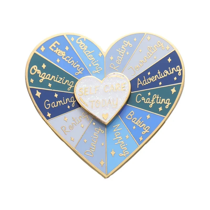 Mental Health Heart Turntable Enamel Pin