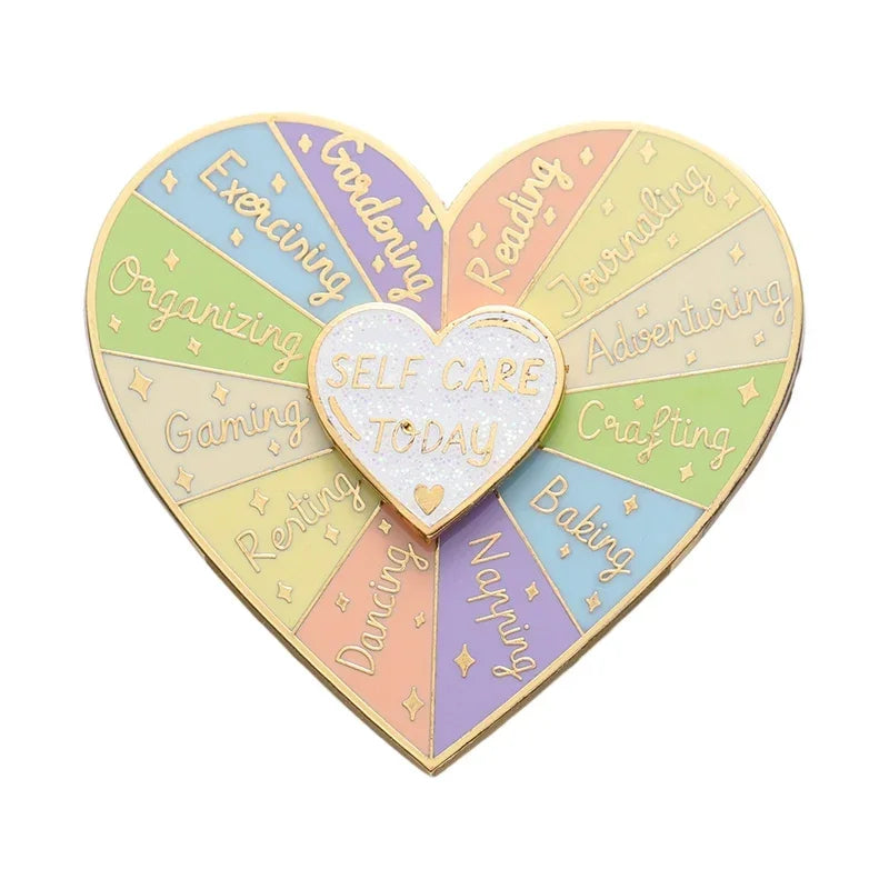 Mental Health Heart Turntable Enamel Pin