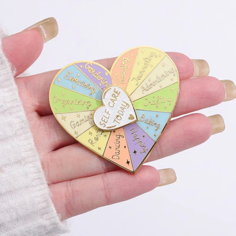 Mental Health Heart Turntable Enamel Pin