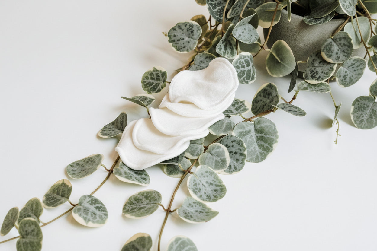 bamboo otton rounds with string of turtle plans behind it