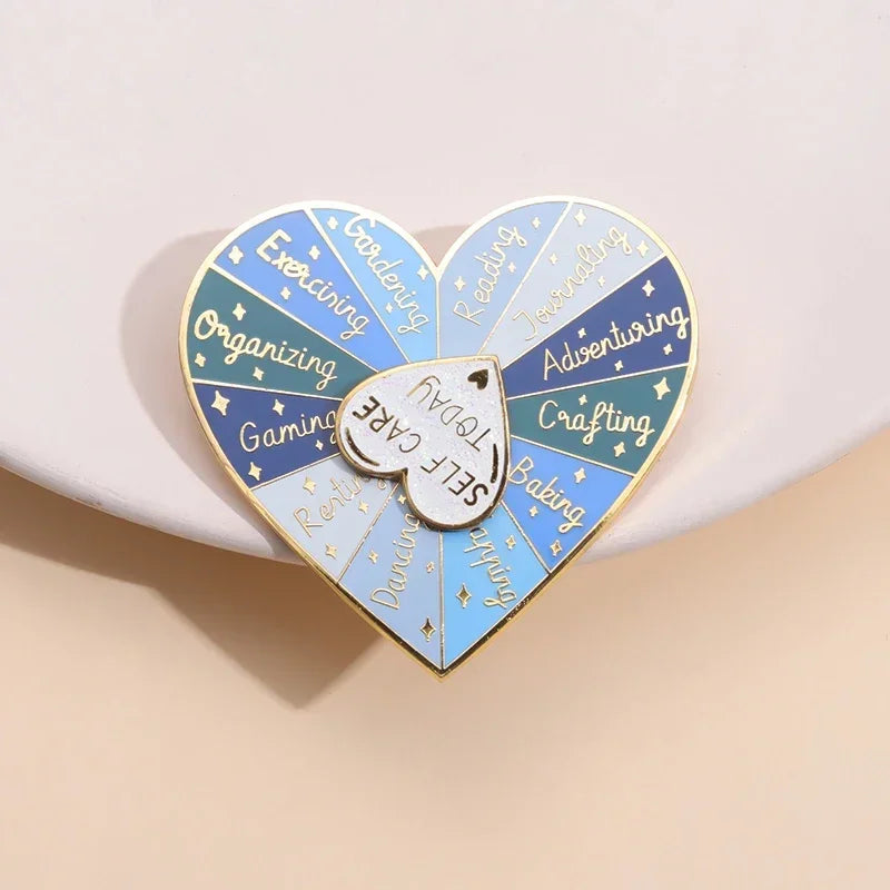 Mental Health Heart Turntable Enamel Pin