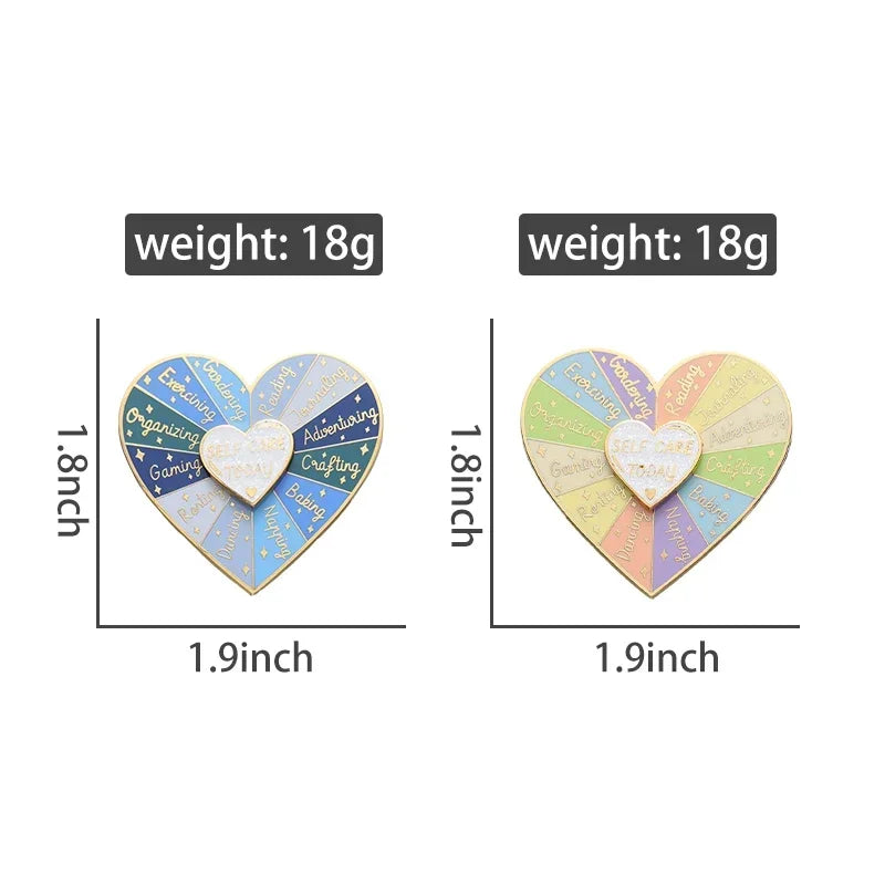 Mental Health Heart Turntable Enamel Pin