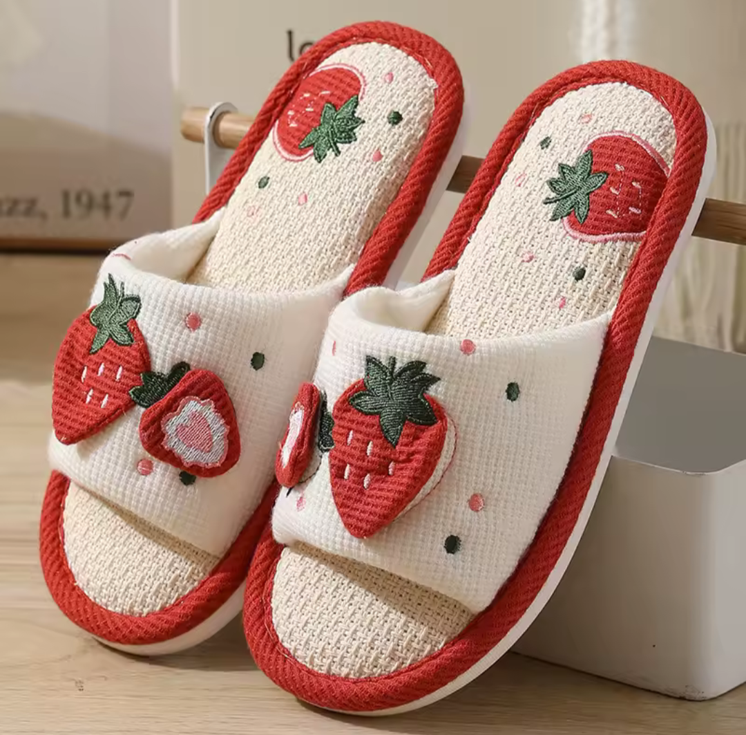 Strawberry Bliss Cozy Slippers