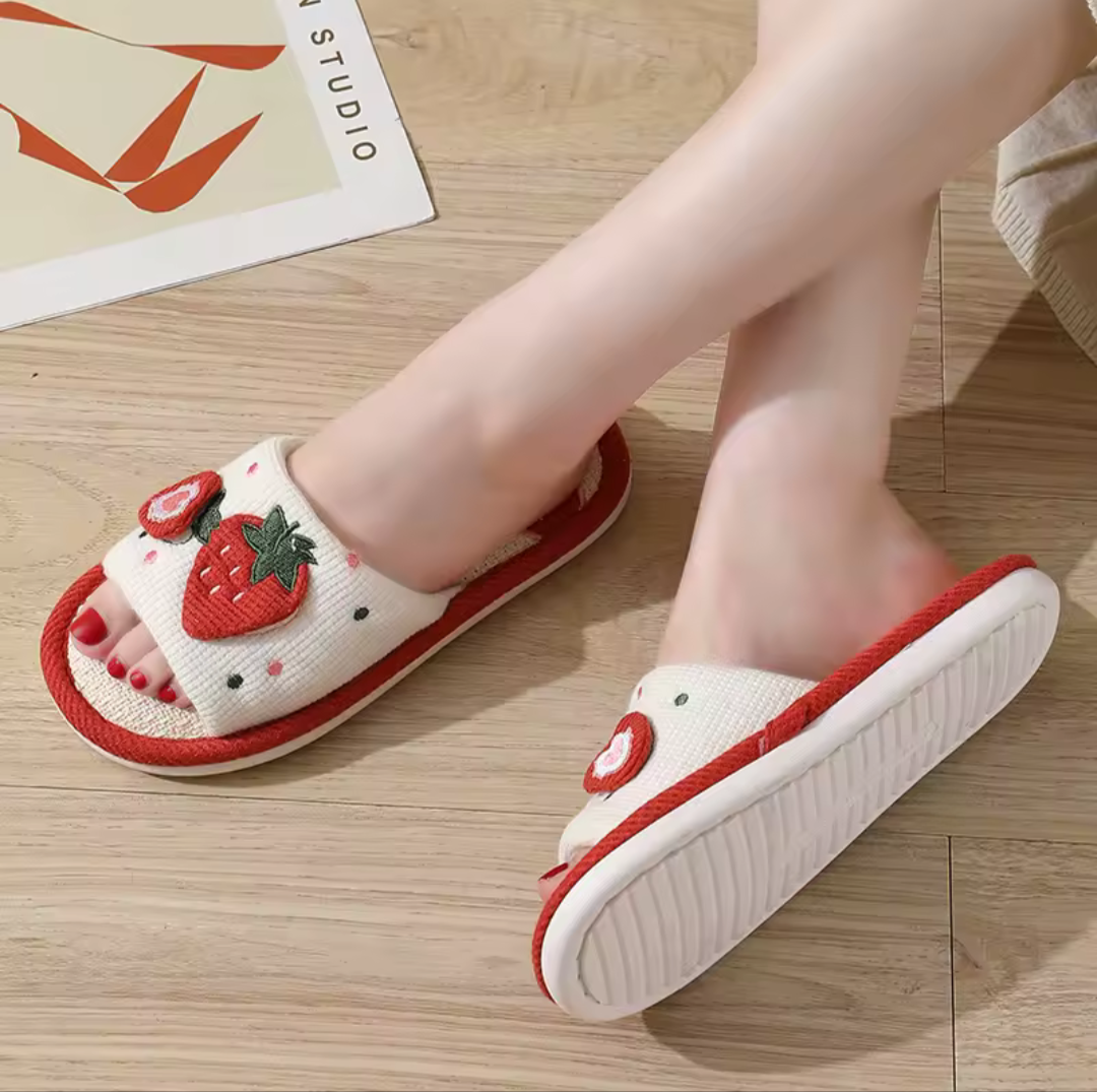 Strawberry Bliss Cozy Slippers