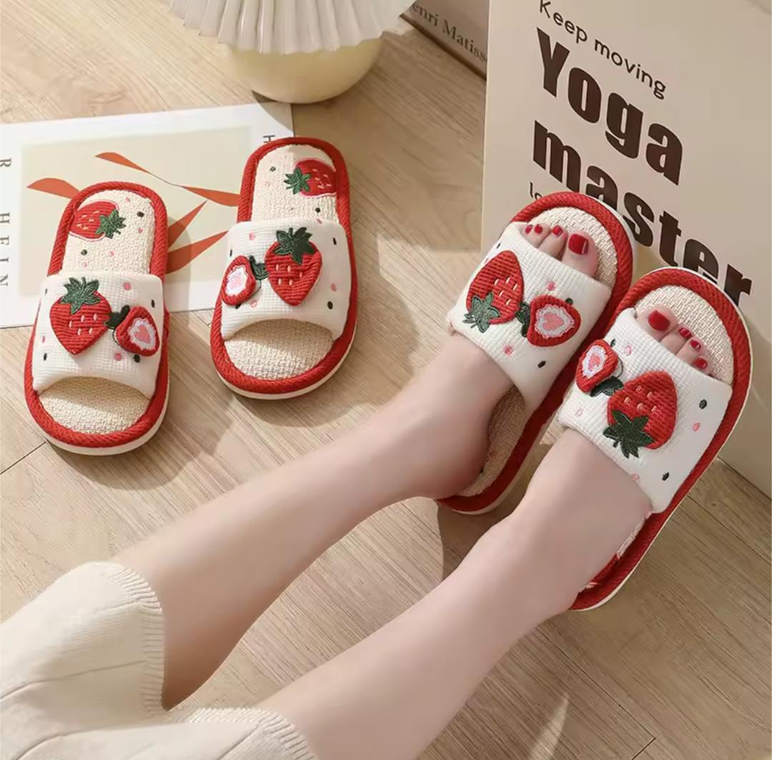 Strawberry Bliss Cozy Slippers